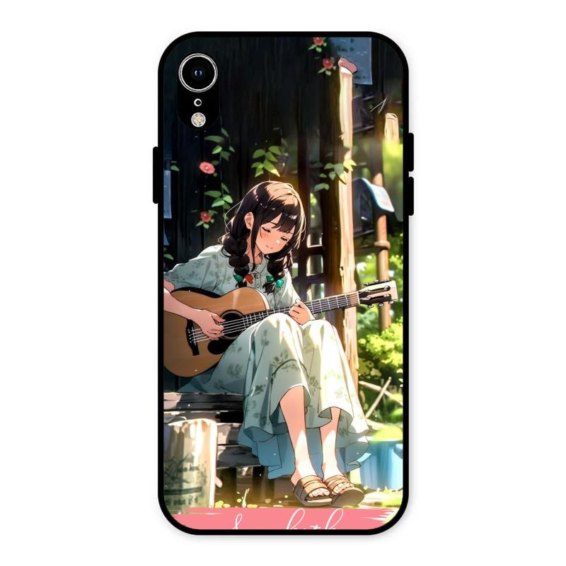 Guitar Girl Glossy Metal Case Cover For iPhone XR