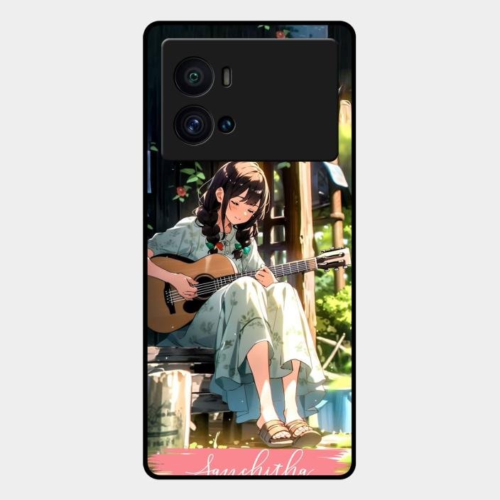 Guitar Girl Glossy Metal Case Cover For Iqoo 9 Pro 5G