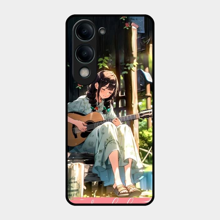 Guitar Girl Glossy Metal Case Cover For Iqoo Z10 Lite
