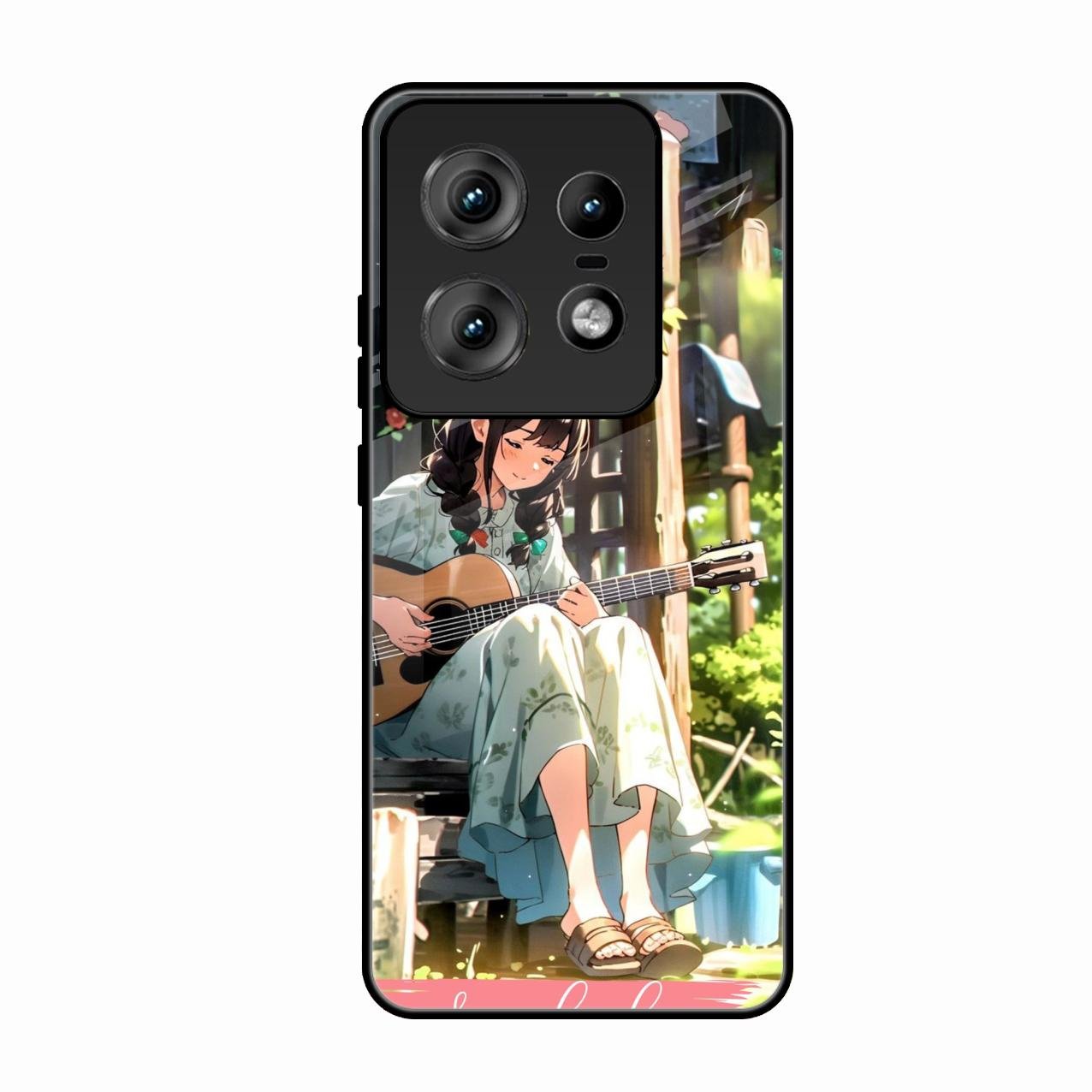 Guitar Girl Glossy Metal Case Cover For Motorola Edge 50 Pro