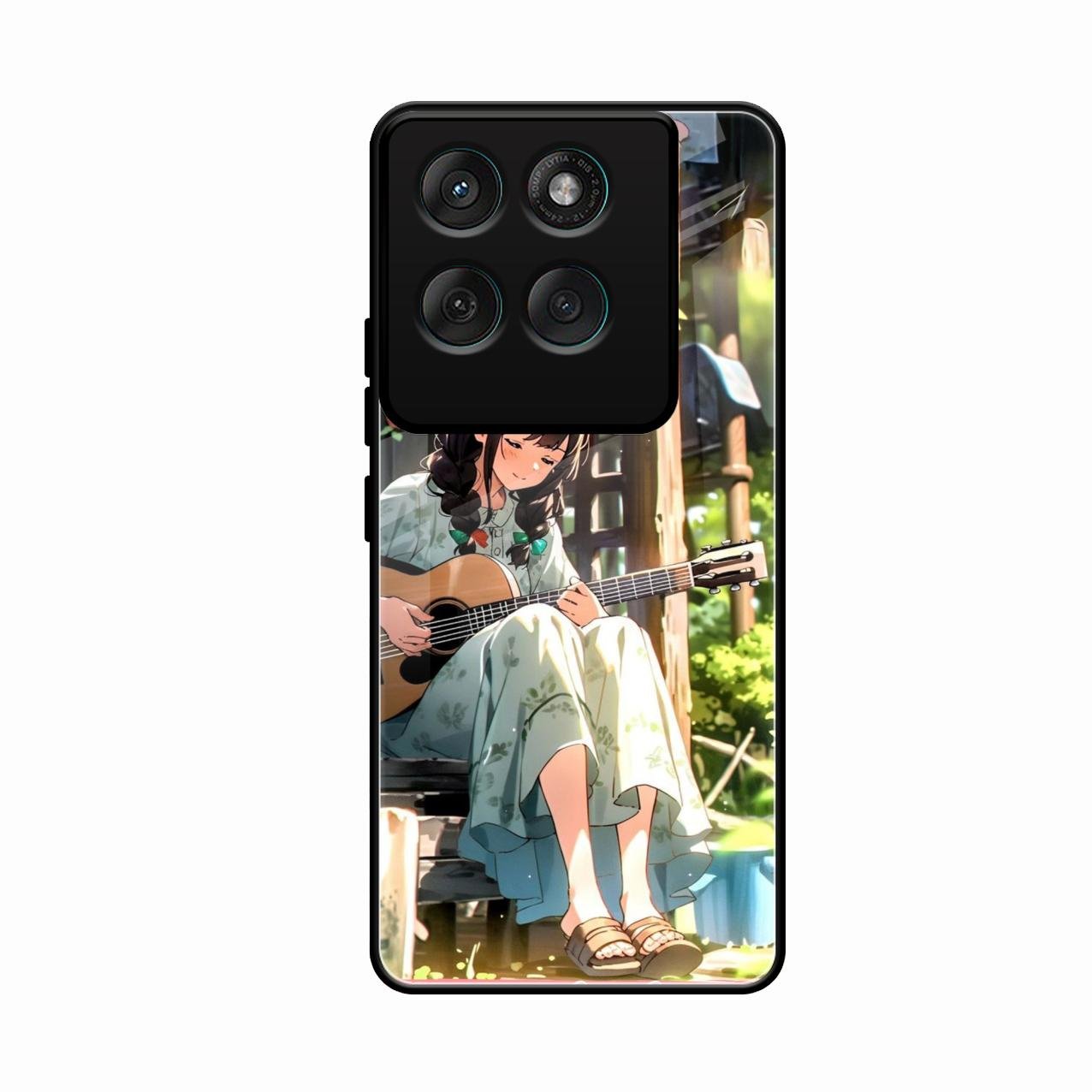 Guitar Girl Glossy Metal Case Cover For Motorola Edge 60 Pro 5G