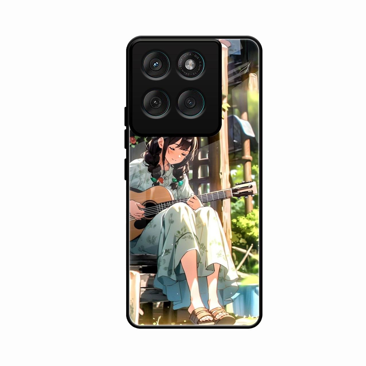Guitar Girl Glossy Metal Case Cover For Motorola G67 Power 5G