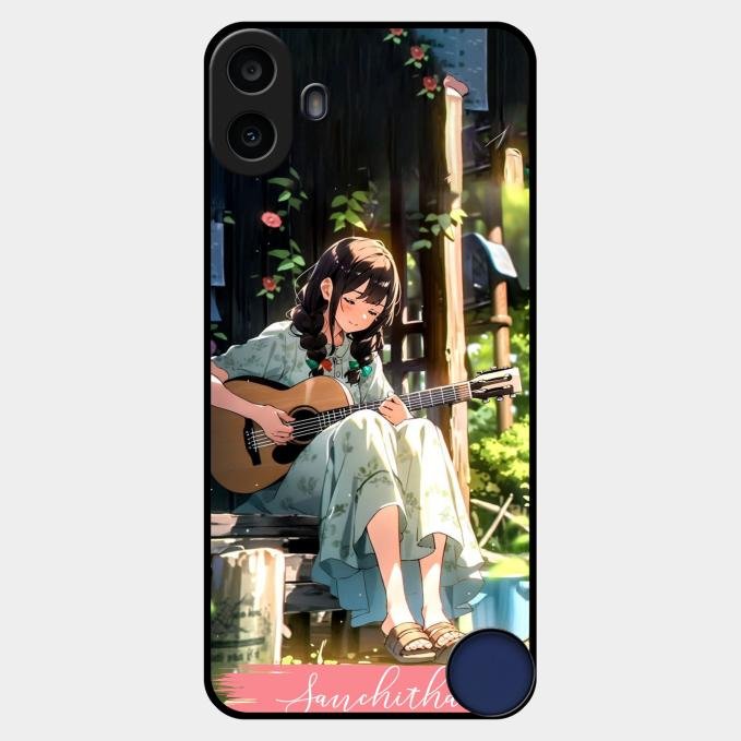 Guitar Girl Glossy Metal Case Cover For Nothing Cmf Phone 1