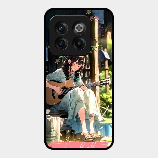 Guitar Girl Glossy Metal Case Cover For Oneplus 10T 5G