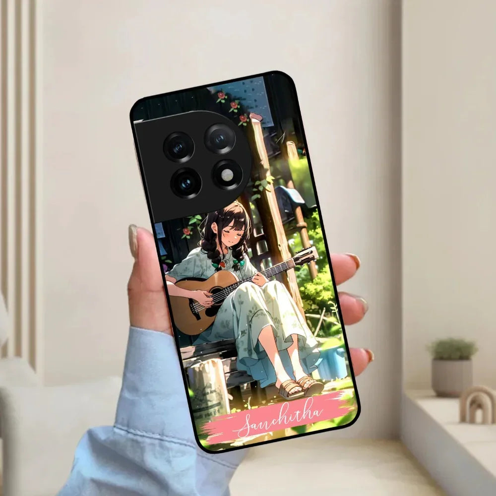 Guitar Girl Glossy Metal Case Cover For OnePlus - ShopOnCliQ