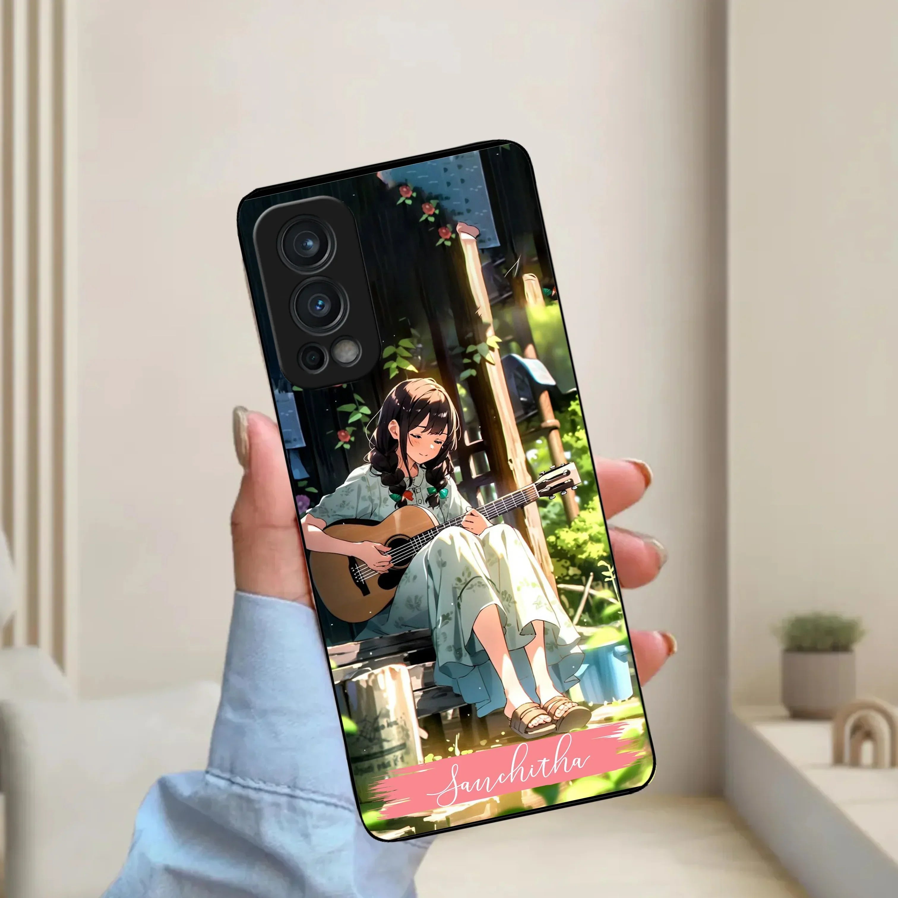 Guitar Girl Glossy Metal Case Cover For OnePlus - ShopOnCliQ