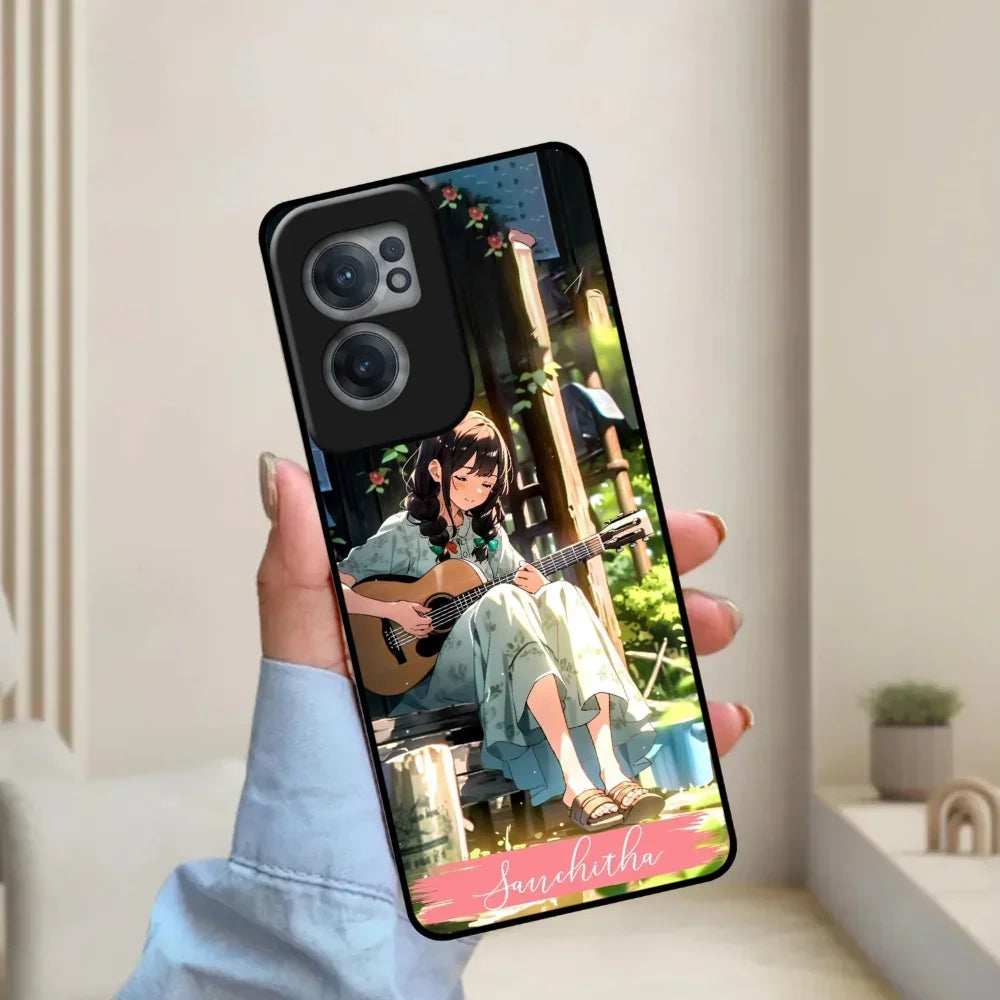 Guitar Girl Glossy Metal Case Cover For OnePlus - ShopOnCliQ