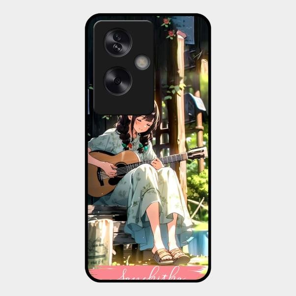 Guitar Girl Glossy Metal Case Cover For Oppo A79 5G
