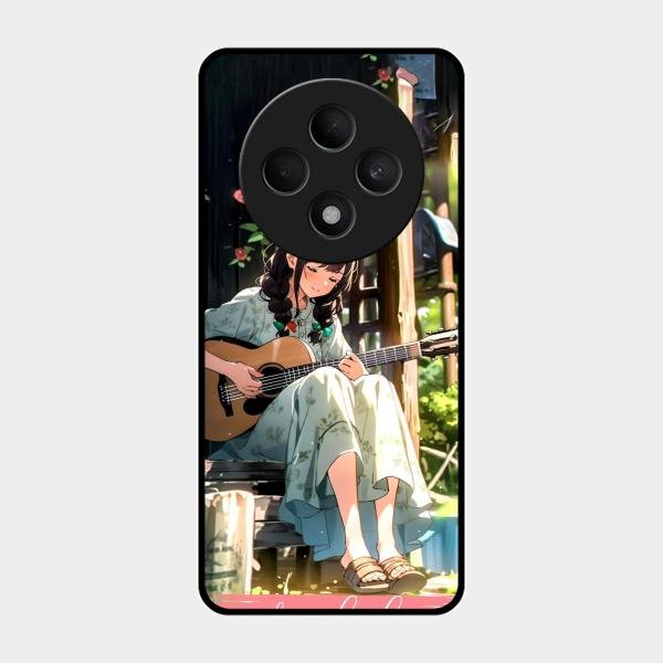 Guitar Girl Glossy Metal Case Cover For Oppo F27 5G