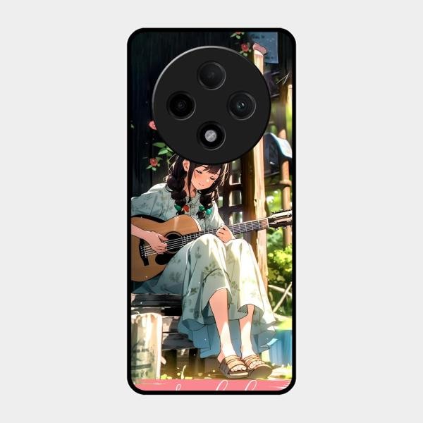 Guitar Girl Glossy Metal Case Cover For Oppo F27 Pro Plus 5G