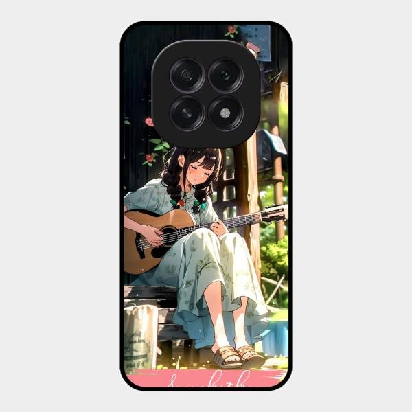 Guitar Girl Glossy Metal Case Cover For Oppo F29 5G