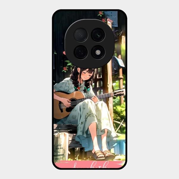 Guitar Girl Glossy Metal Case Cover For Oppo F29 Pro 5G