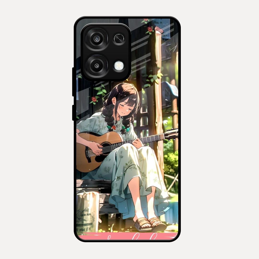 Guitar Girl Glossy Metal Case Cover For Oppo F31 5G