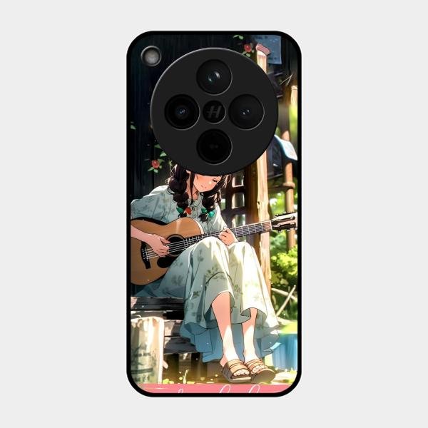 Guitar Girl Glossy Metal Case Cover For Oppo Find X8 5G