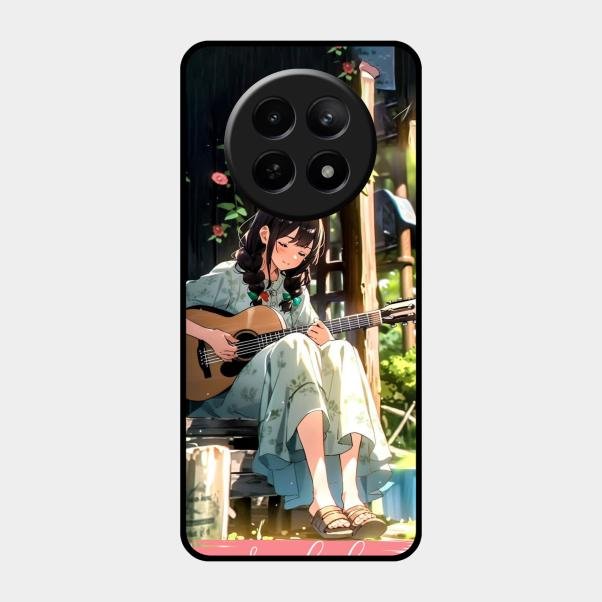 Guitar Girl Glossy Metal Case Cover For Realme 12 5G