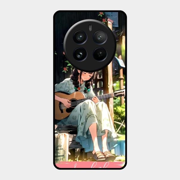 Guitar Girl Glossy Metal Case Cover For Realme 12 Pro Plus 5G