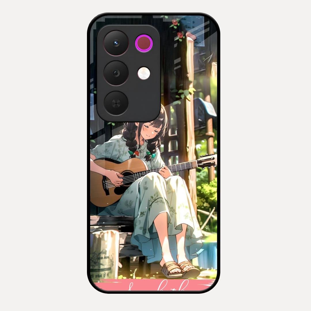 Guitar Girl Glossy Metal Case Cover For Realme 15X 5G