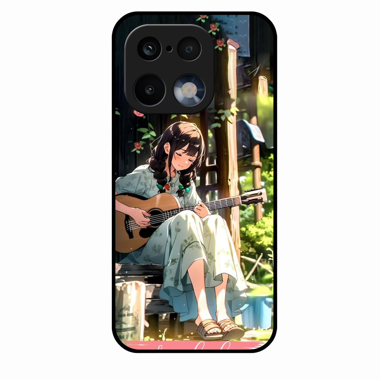 Guitar Girl Glossy Metal Case Cover For Realme 16 Pro 5G