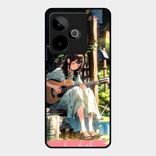 Guitar Girl Glossy Metal Case Cover For Realme Gt 7T 5G