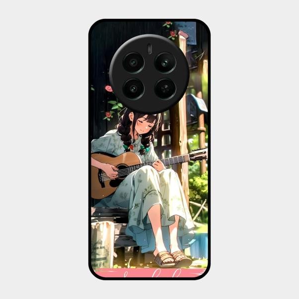 Guitar Girl Glossy Metal Case Cover For Realme P1 5G
