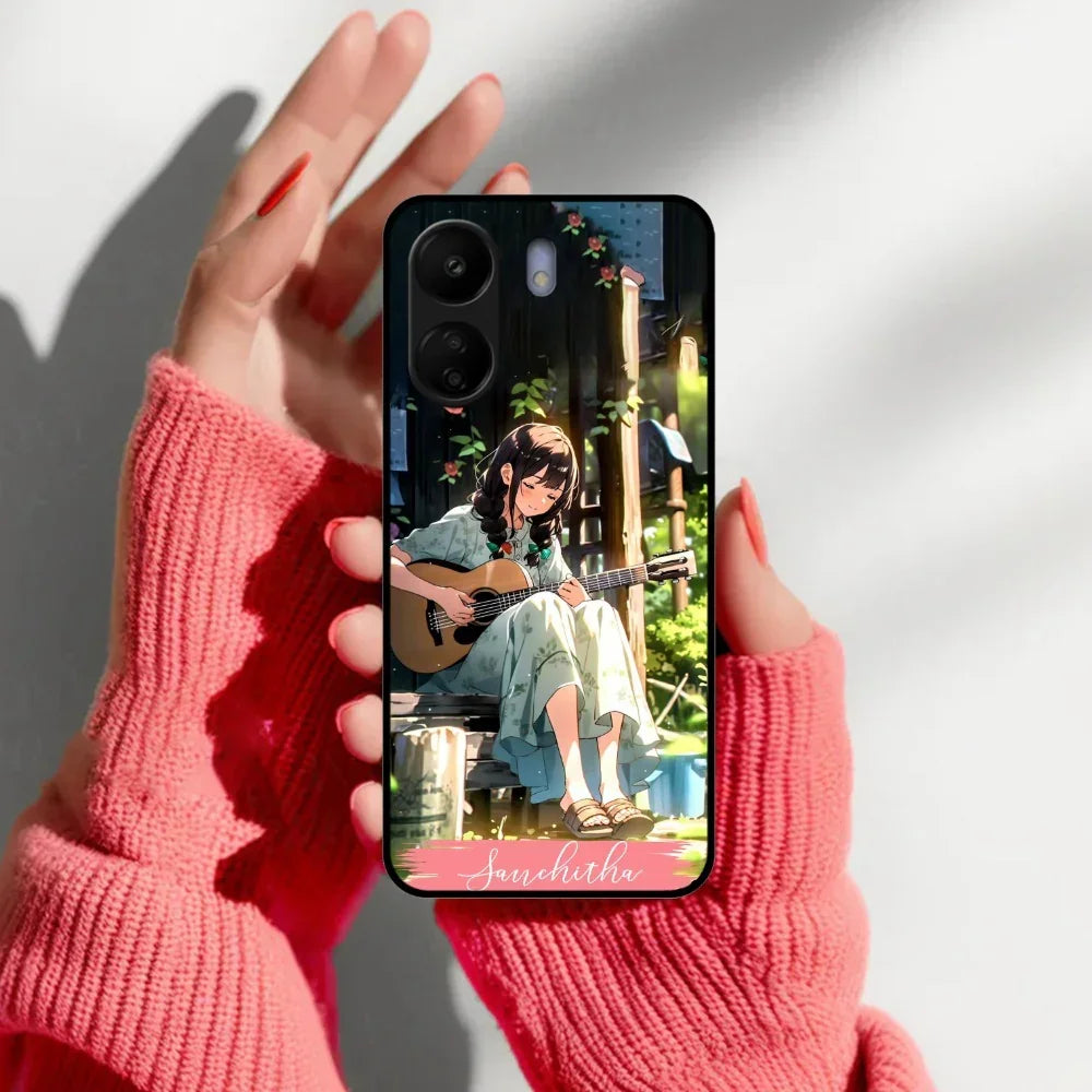 Guitar Girl Glossy Metal Case Cover For Redmi - ShopOnCliQ