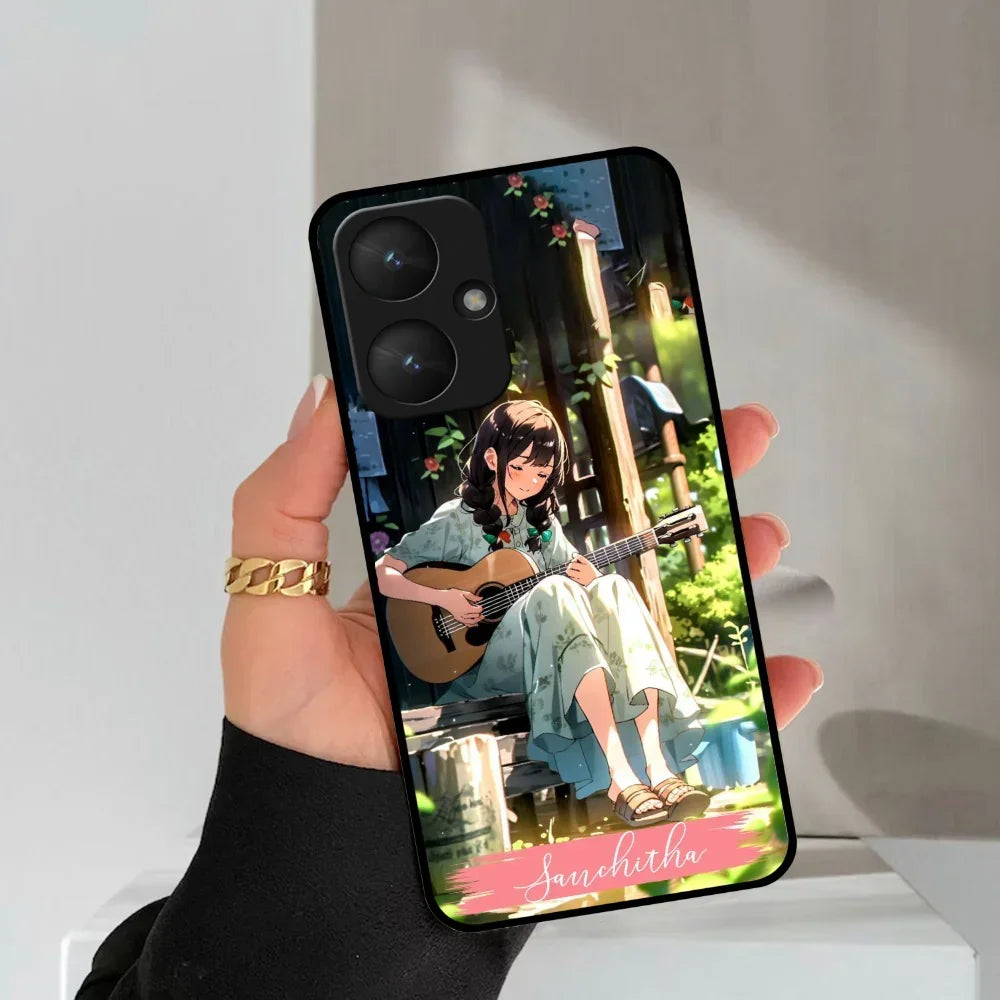 Guitar Girl Glossy Metal Case Cover For Redmi - ShopOnCliQ