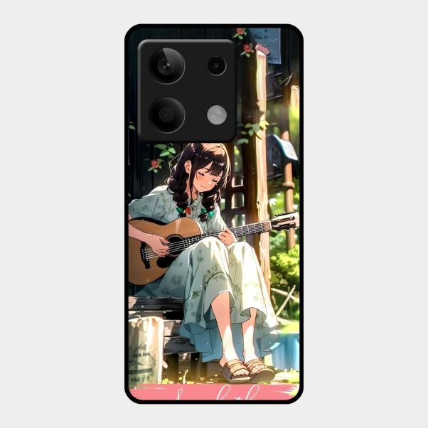 Guitar Girl Glossy Metal Case Cover For Redmi Note 13 5G