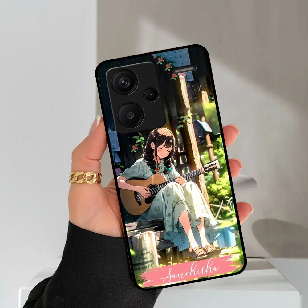 Guitar Girl Glossy Metal Case Cover For Redmi - ShopOnCliQ