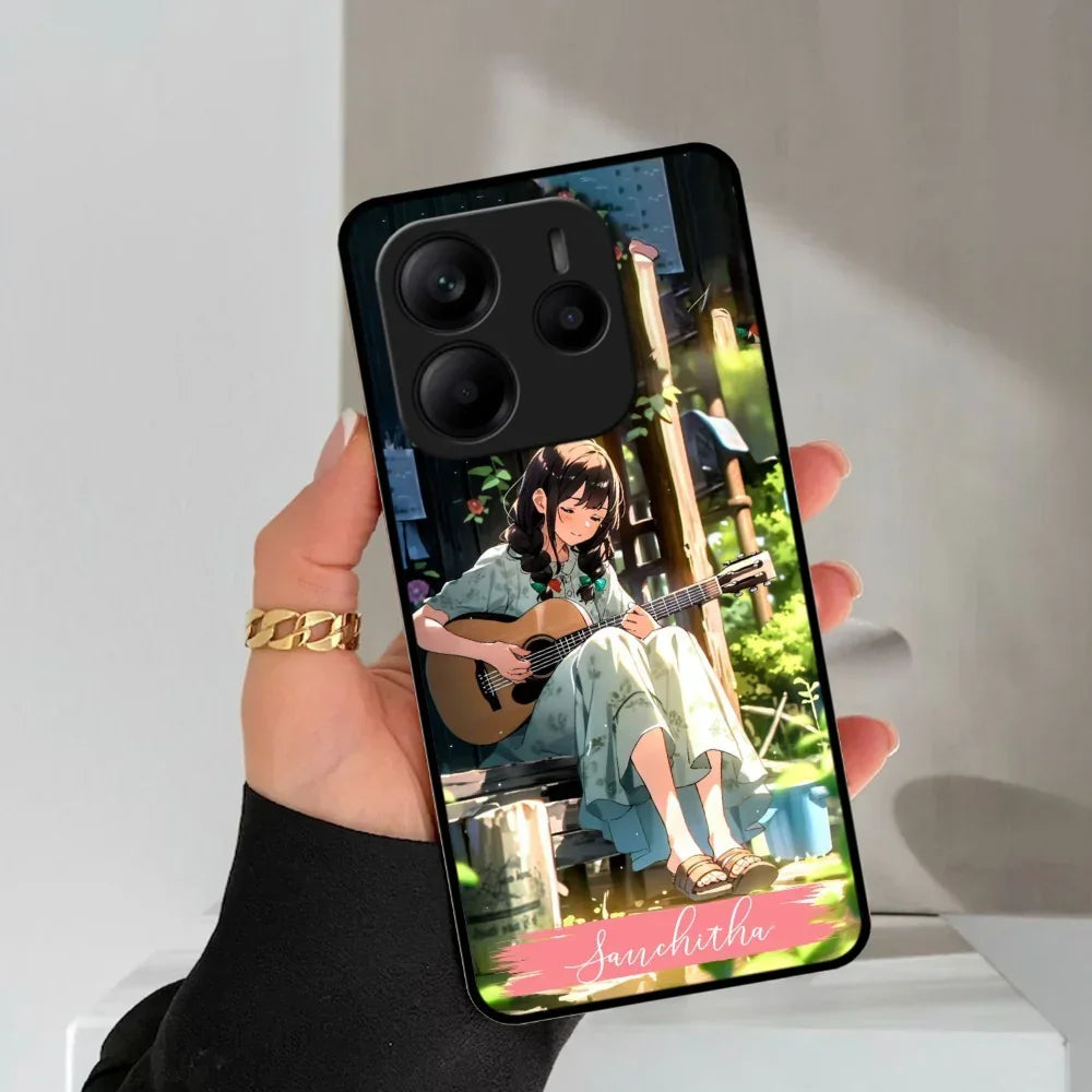 Guitar Girl Glossy Metal Case Cover For Redmi - ShopOnCliQ