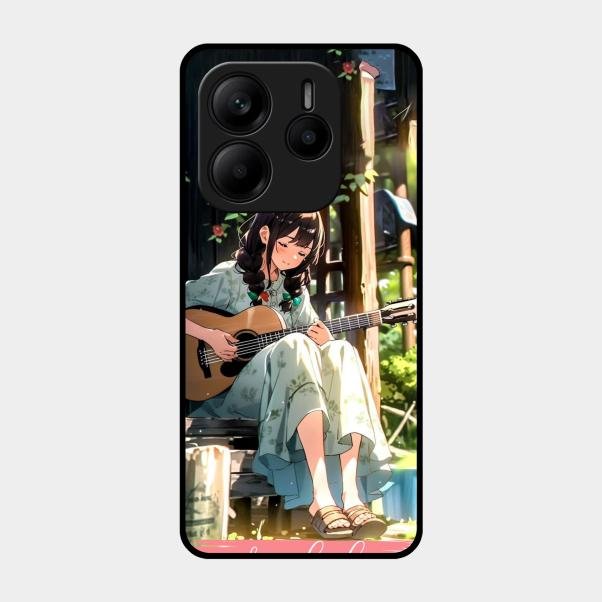 Guitar Girl Glossy Metal Case Cover For Redmi Note 14 Se 5G