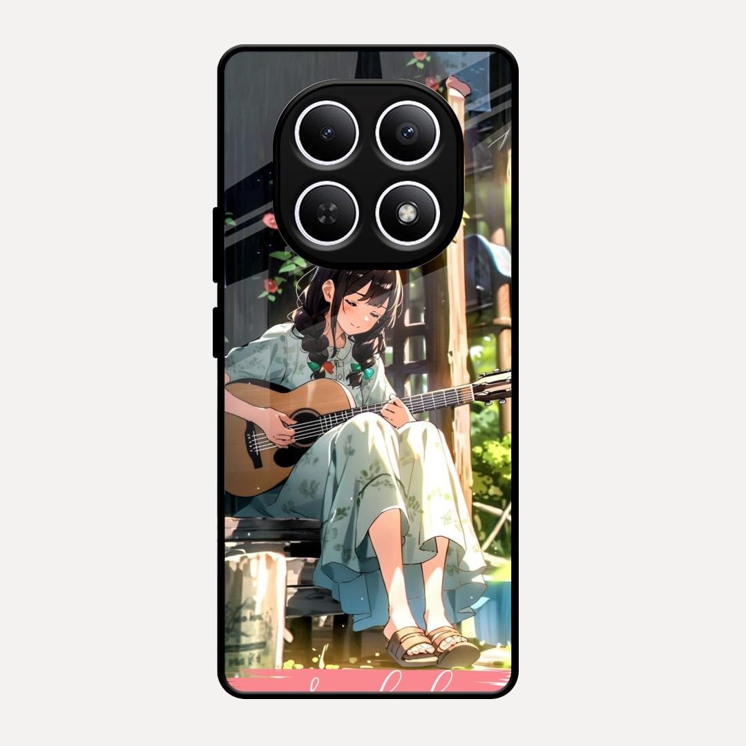 Guitar Girl Glossy Metal Case Cover For Redmi Note 15 5G