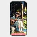 Guitar Girl Glossy Metal Case Cover For Samsung Galaxy S23 Plus 5G