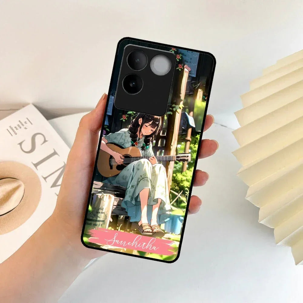 Guitar Girl Glossy Metal Case Cover For Vivo - ShopOnCliQ
