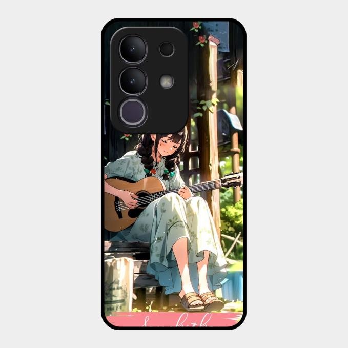 Guitar Girl Glossy Metal Case Cover For Vivo T4X 5G