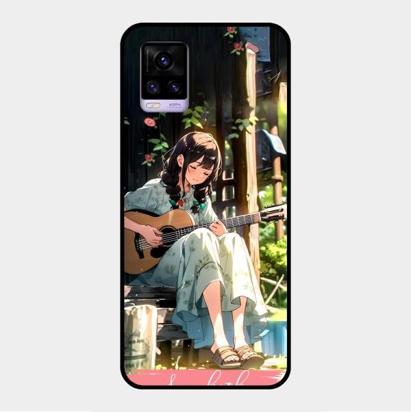 Guitar Girl Glossy Metal Case Cover For Vivo V20