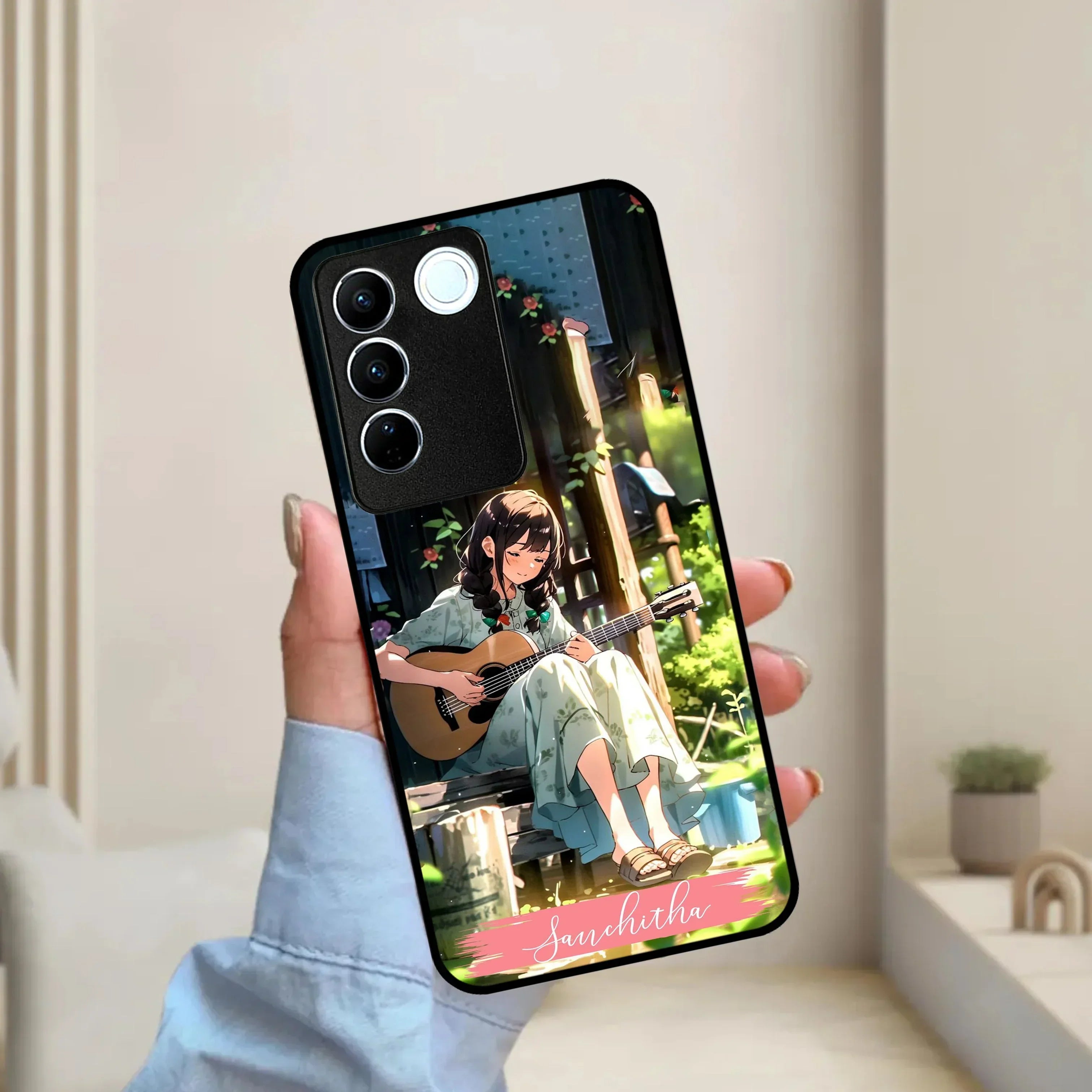 Guitar Girl Glossy Metal Case Cover For Vivo - ShopOnCliQ