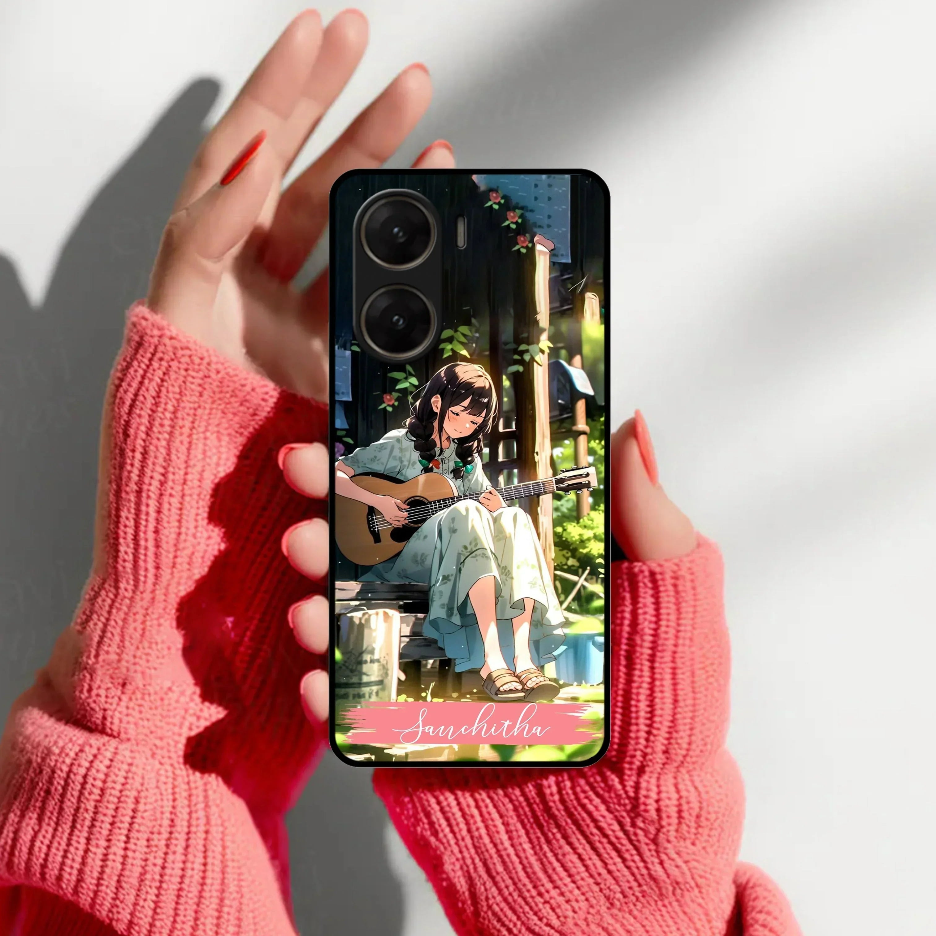 Guitar Girl Glossy Metal Case Cover For Vivo - ShopOnCliQ