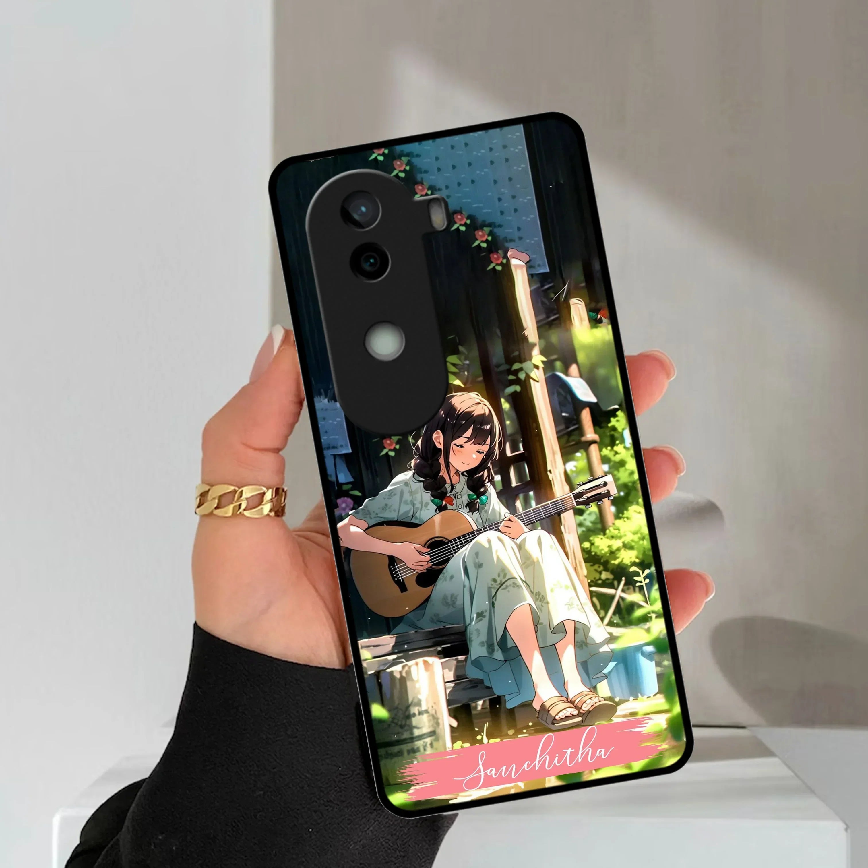 Guitar Girl Glossy Metal Case Cover For Vivo - ShopOnCliQ