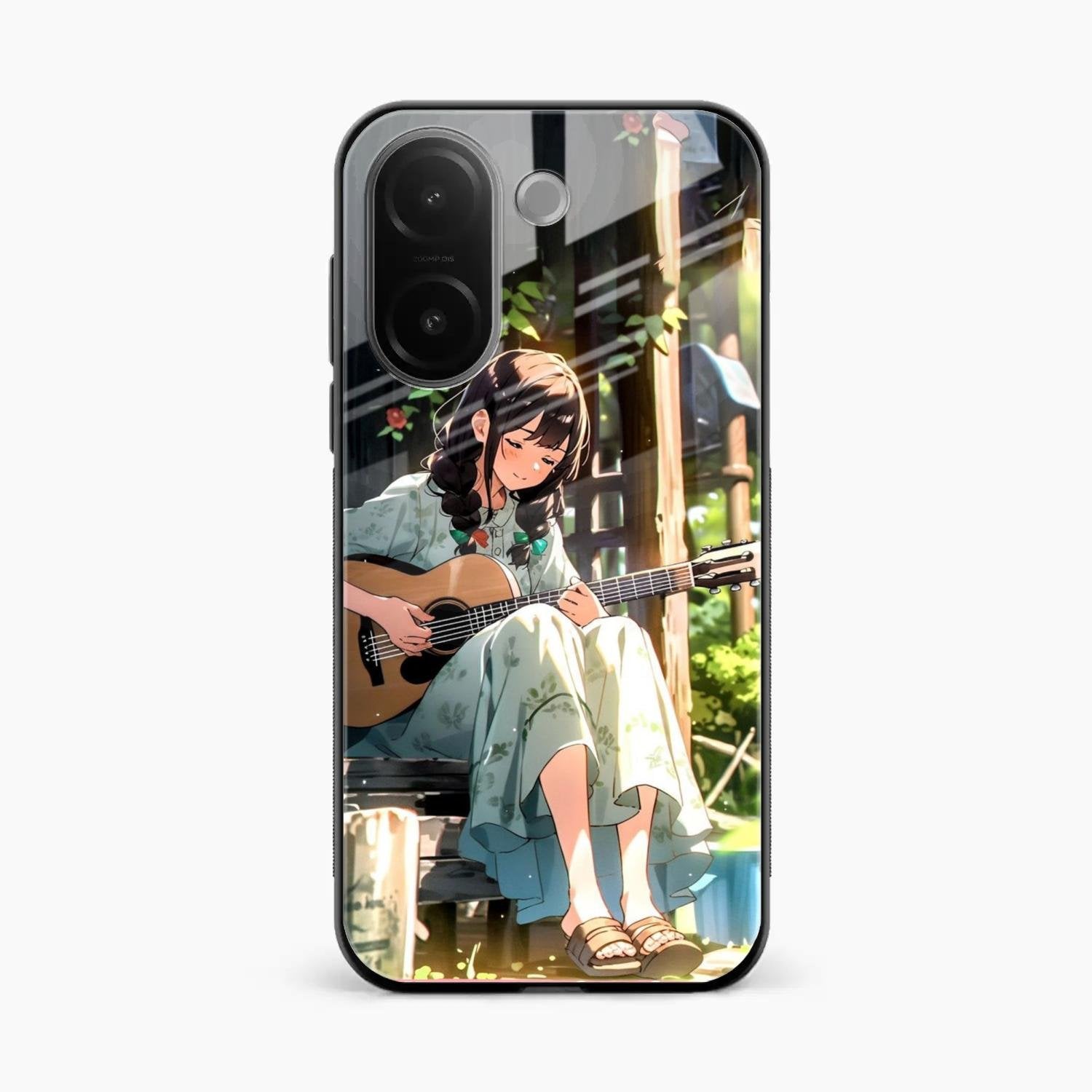 Guitar Girl Glossy Metal Case Cover For Vivo V60e 5G