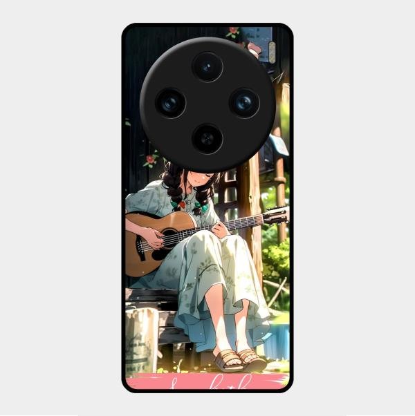 Guitar Girl Glossy Metal Case Cover For Vivo X100 Pro 5G