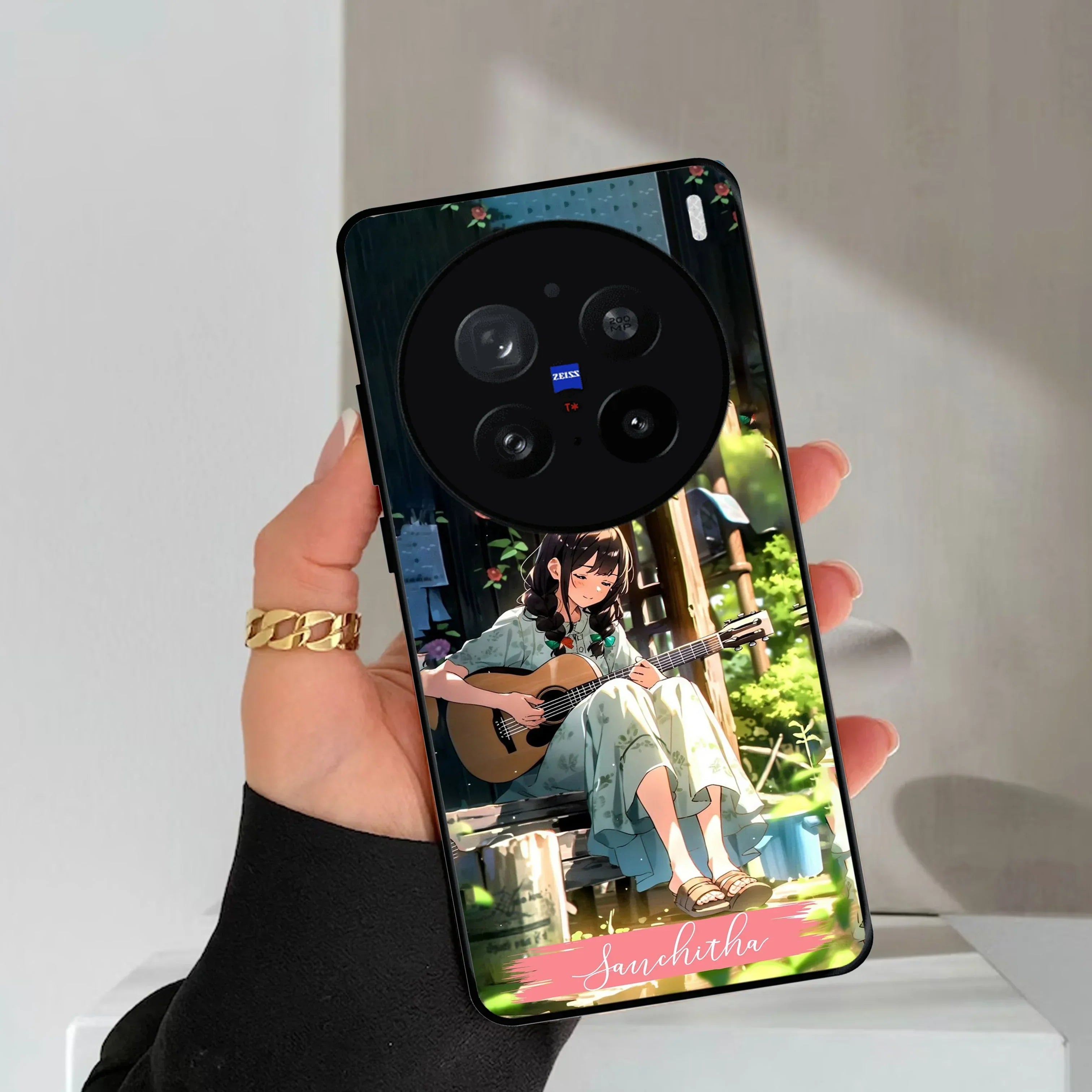 Guitar Girl Glossy Metal Case Cover For Vivo - ShopOnCliQ