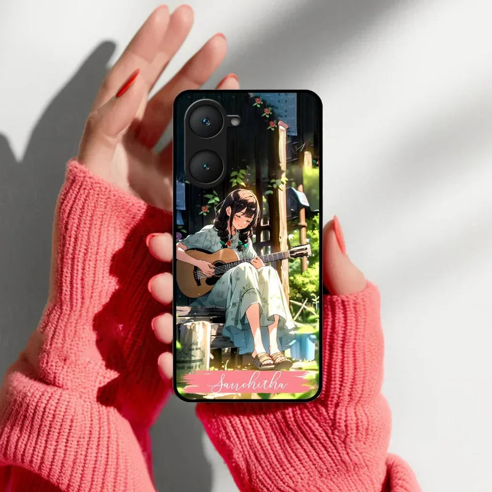 Guitar Girl Glossy Metal Case Cover For Vivo - ShopOnCliQ