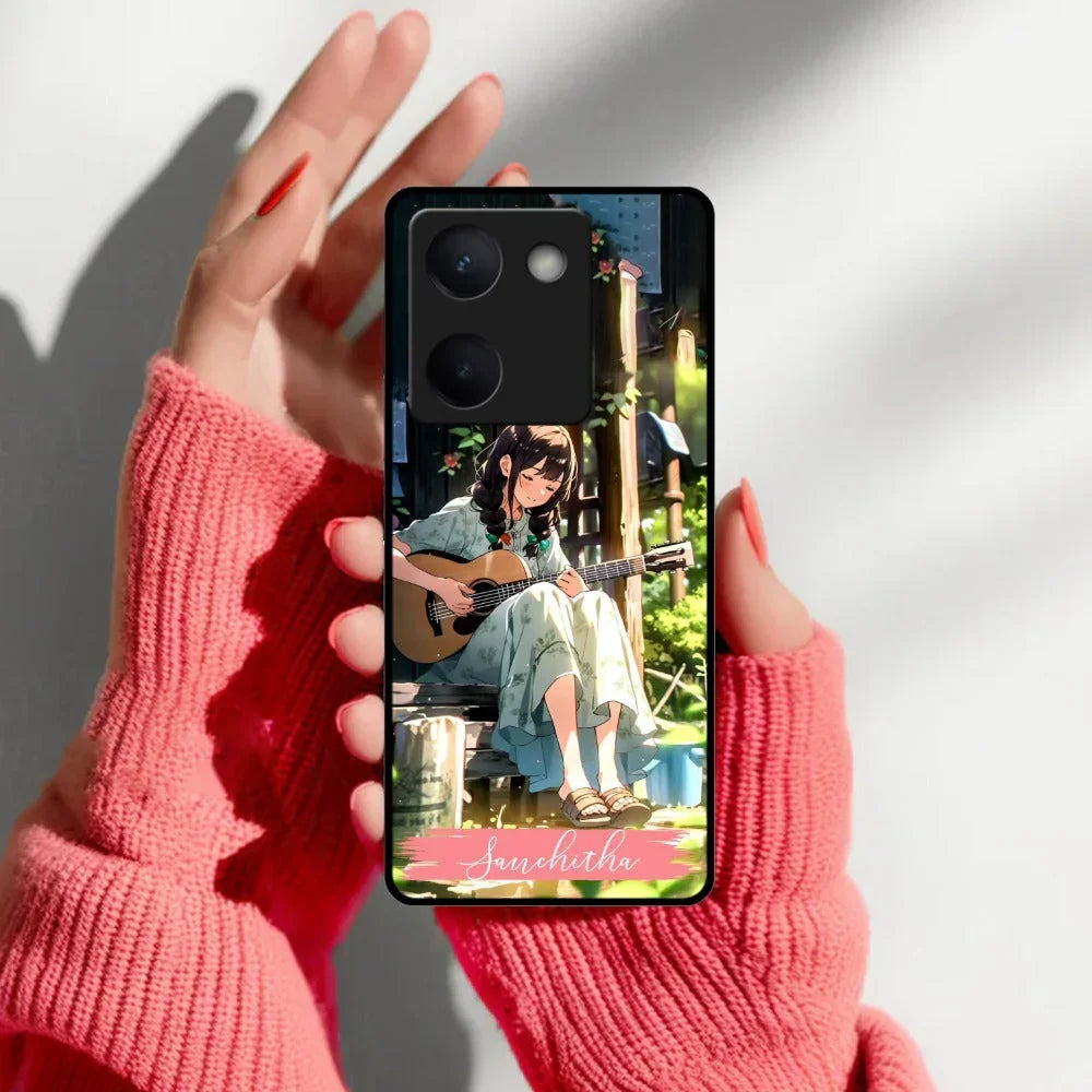 Guitar Girl Glossy Metal Case Cover For Vivo - ShopOnCliQ