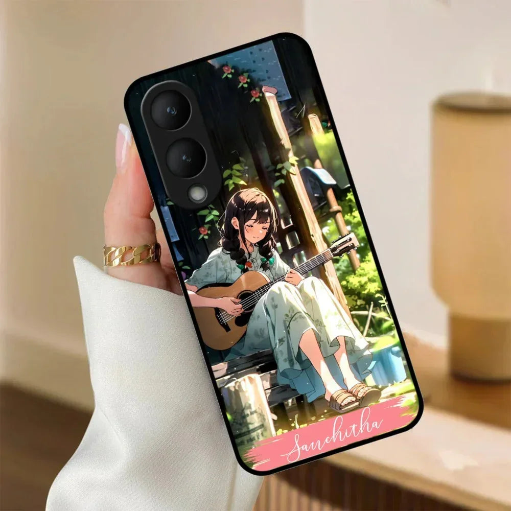 Guitar Girl Glossy Metal Case Cover For Vivo - ShopOnCliQ