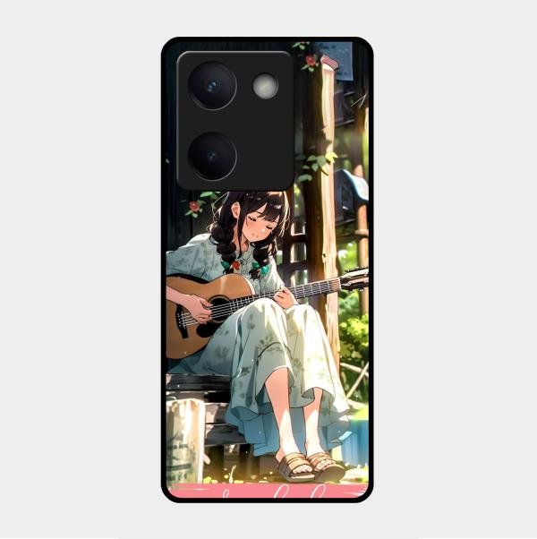 Guitar Girl Glossy Metal Case Cover For Vivo Y300 Plus 5G