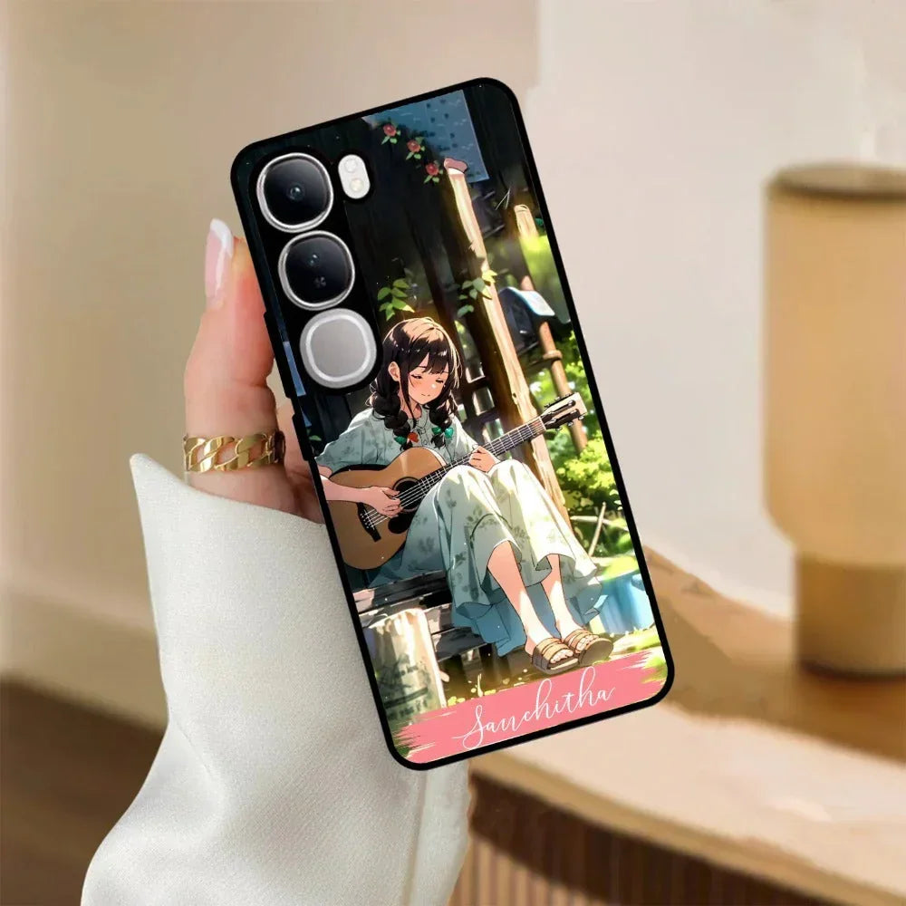 Guitar Girl Glossy Metal Case Cover For Vivo - ShopOnCliQ