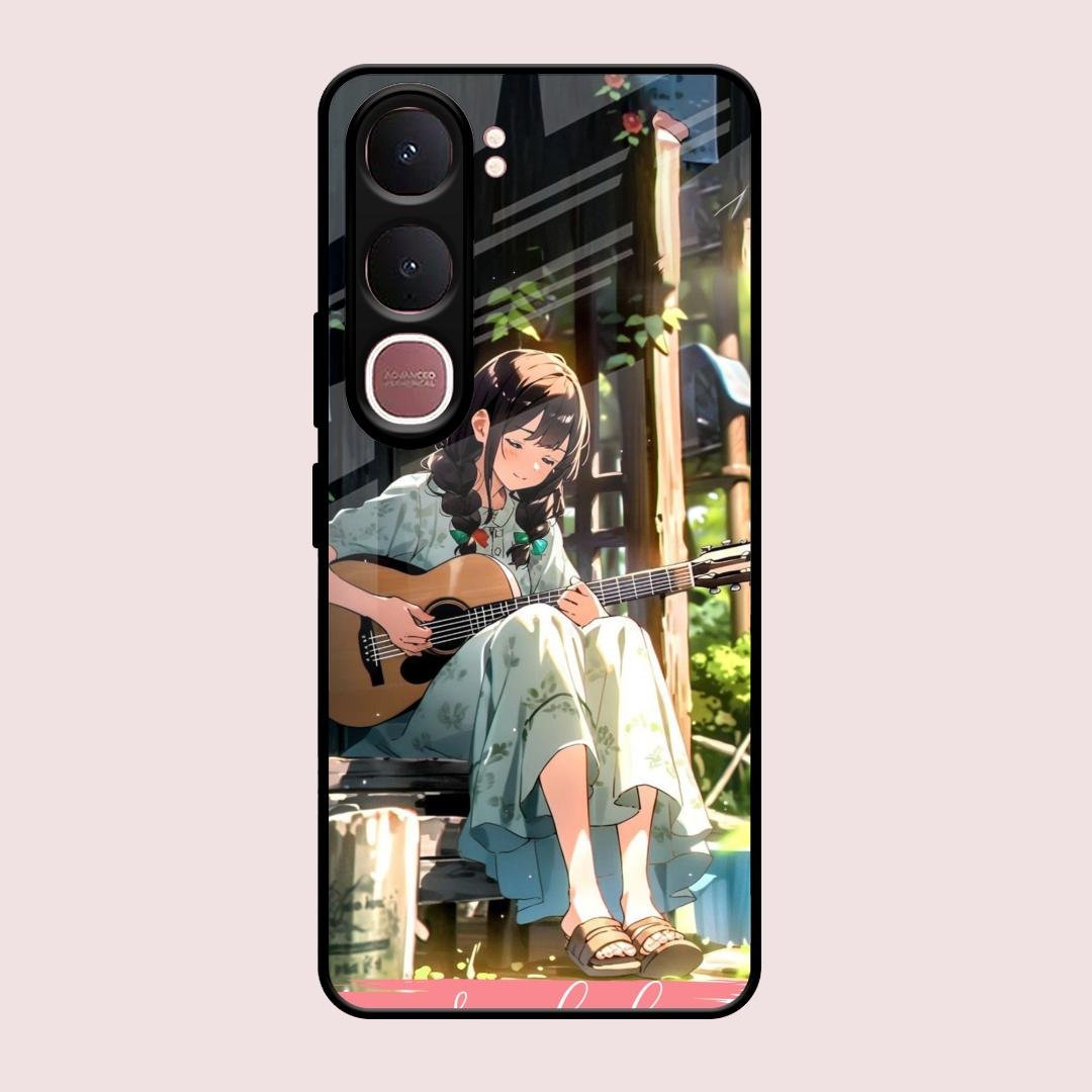 Guitar Girl Glossy Metal Case Cover For Vivo Y31 5G