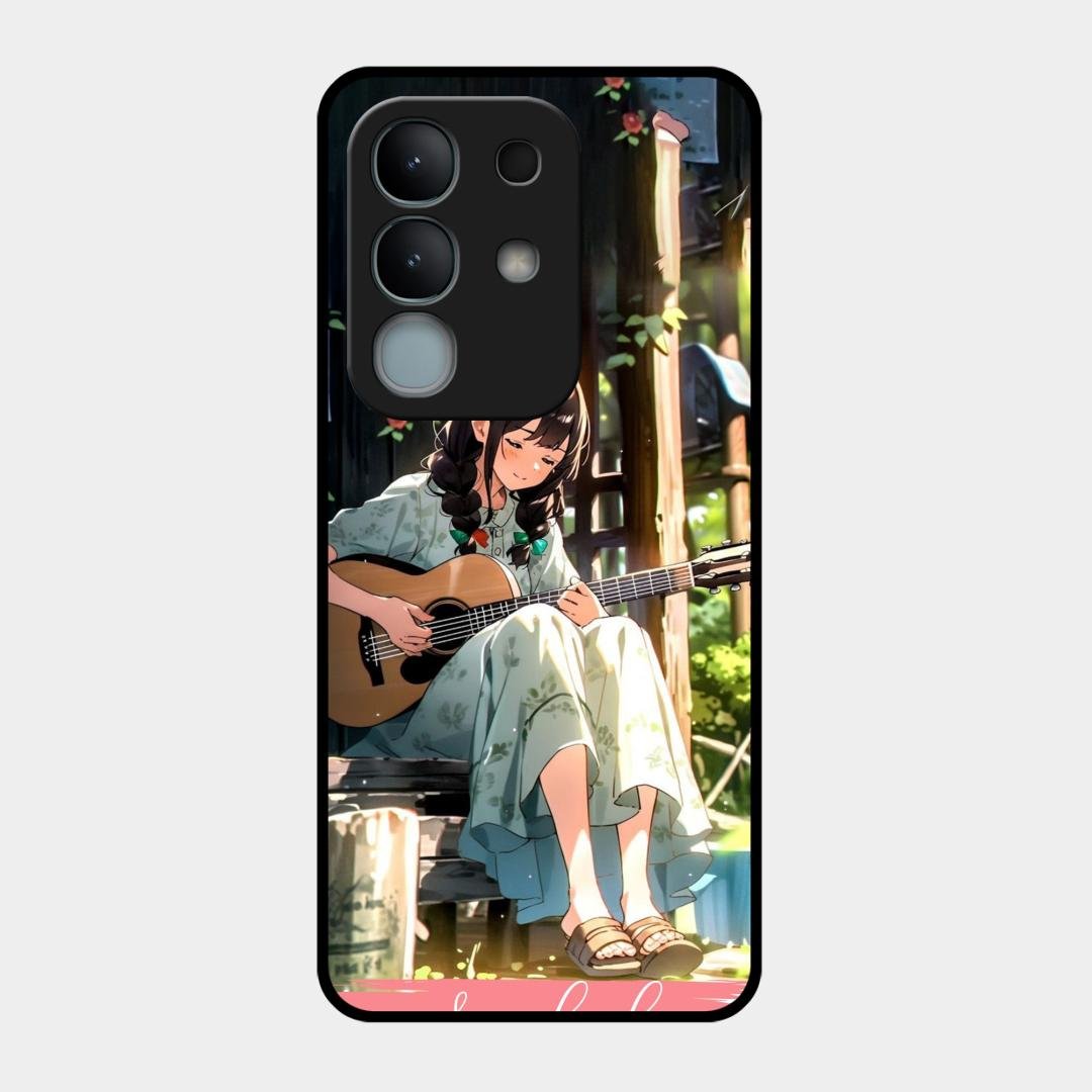 Guitar Girl Glossy Metal Case Cover For Vivo Y31 Pro 5G