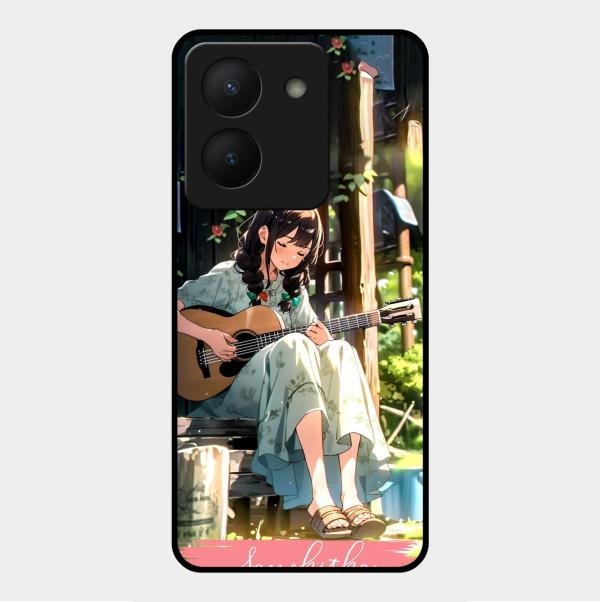 Guitar Girl Glossy Metal Case Cover For Vivo Y36