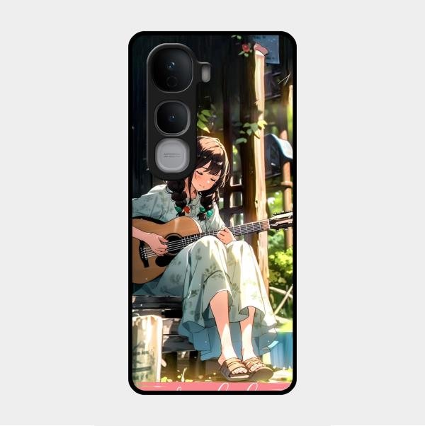 Guitar Girl Glossy Metal Case Cover For Vivo Y400 Pro 5G